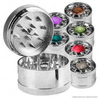 Grinder Tritatabacco 3 Parti in Metallo Cromato Fantasia Helm