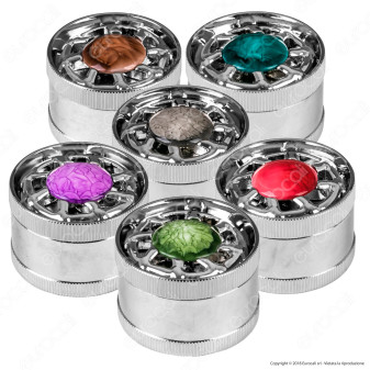 Grinder Tritatabacco 3 Parti in Metallo Cromato Fantasia Helm