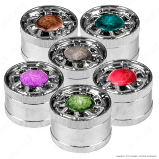 Grinder Tritatabacco 3 Parti in Metallo Cromato Fantasia Helm