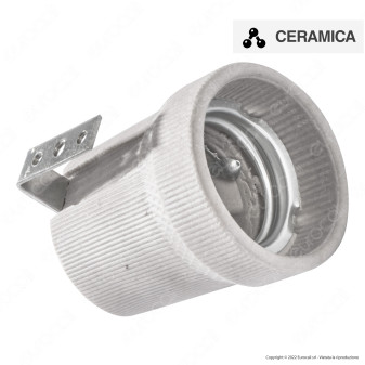 Kanlux HLDR-E27 Portalampada Zigrinato in Ceramica per Lampadine E27