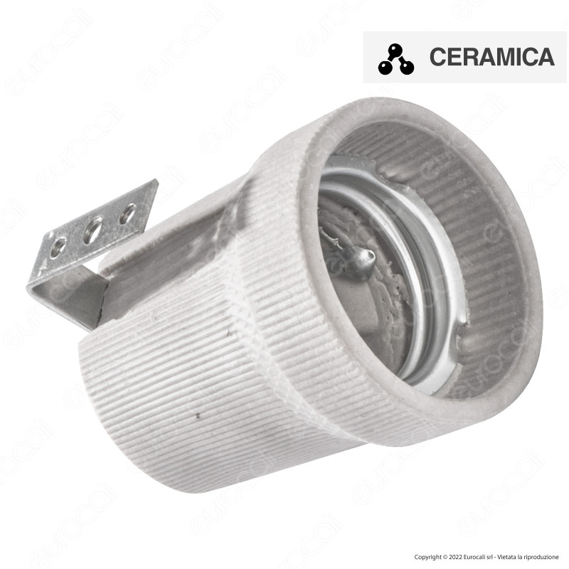 Kanlux HLDR-E27 Portalampada Zigrinato in Ceramica per Lampadine E27