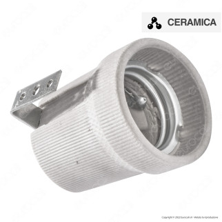 Kanlux HLDR-E27 Portalampada Zigrinato in Ceramica per Lampadine E27