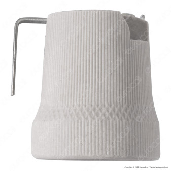 Kanlux HLDR-E27 Portalampada Zigrinato in Ceramica per Lampadine E27