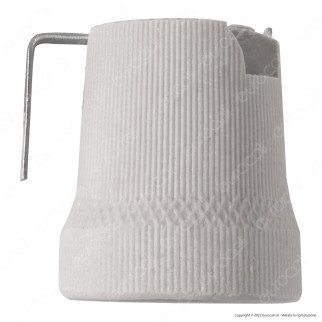 Kanlux HLDR-E27 Portalampada Zigrinato in Ceramica per Lampadine E27
