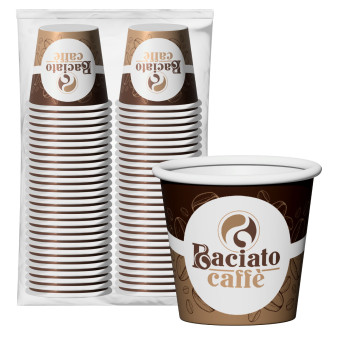 Baciato Caffè 50 Bicchierini in Carta Biodegradabile per Bevande