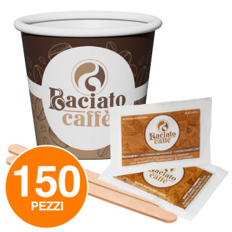 Kit da 50 Bicchierini Biodegradabili + 50 Palettine in Legno + 50