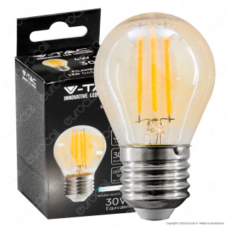 V-Tac VT-1957 Lampadina LED E27 4W Bulb G45 MiniGlobo Filament