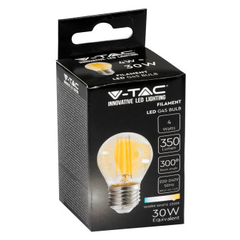 V-Tac VT-1957 Lampadina LED E27 4W Bulb G45 MiniGlobo Filament