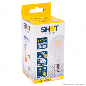 Bot Lighting Shot Lampadina LED E27 7.8W Bulb A60 Goccia
