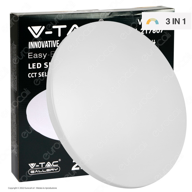 V-Tac Gallery VT-8424 Plafoniera LED Rotonda 24W SMD Changing