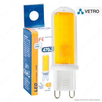 Life Lampadina LED G9 4.2W COB Tubolare Vetro Transparent -