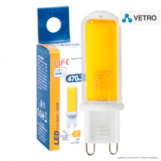 Life Lampadina LED G9 4.2W COB Tubolare Vetro Transparent -