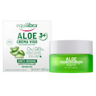 Equilibra Aloe 3+ Crema Viso Anti-Rughe Effetto Filler Adatta a Pelli
