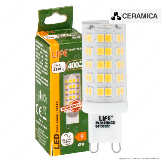 Life Lampadina LED G9 4W SMD Tubolare Trasparente Dimmerabile