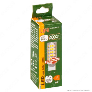 Life Lampadina LED G9 4W SMD Tubolare Trasparente Dimmerabile