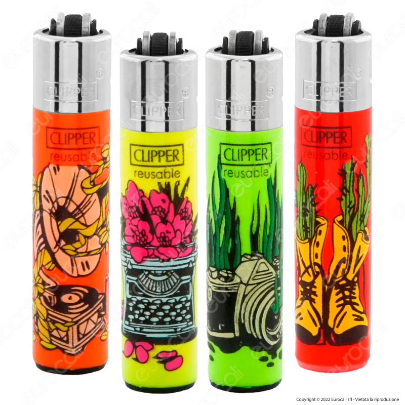 Clipper Micro Accendino Piccolo Fantasia Retro Gadgets - Serie da 4