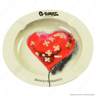 G-Rollz Amsterdam Posacenere Rotondo in Metallo con Fantasia Banksy's