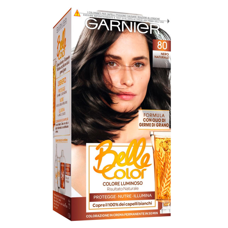 Garnier Belle Color Tinta Permanente per Capelli Colore 80 Nero Naturale
