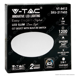 V-Tac Gallery VT-8412 Plafoniera LED Rotonda 12W SMD Changing