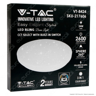 V-Tac Gallery VT-8424 Plafoniera LED Rotonda 24W SMD Changing
