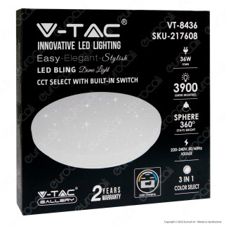 V-Tac Gallery VT-8436 Plafoniera LED Rotonda 36W SMD Changing