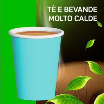 Bicchieri in Carta Riciclabile Colore Celeste da 200ml - Confezione da 25 Bicchieri