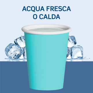 Bicchieri in Carta Riciclabile Colore Celeste da 200ml - Confezione da 25 Bicchieri