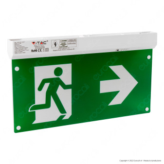 V-Tac VT-995 Lampada LED per Uscita di Emergenza 2.5W SMD con Funzione Self Test - SKU 7675