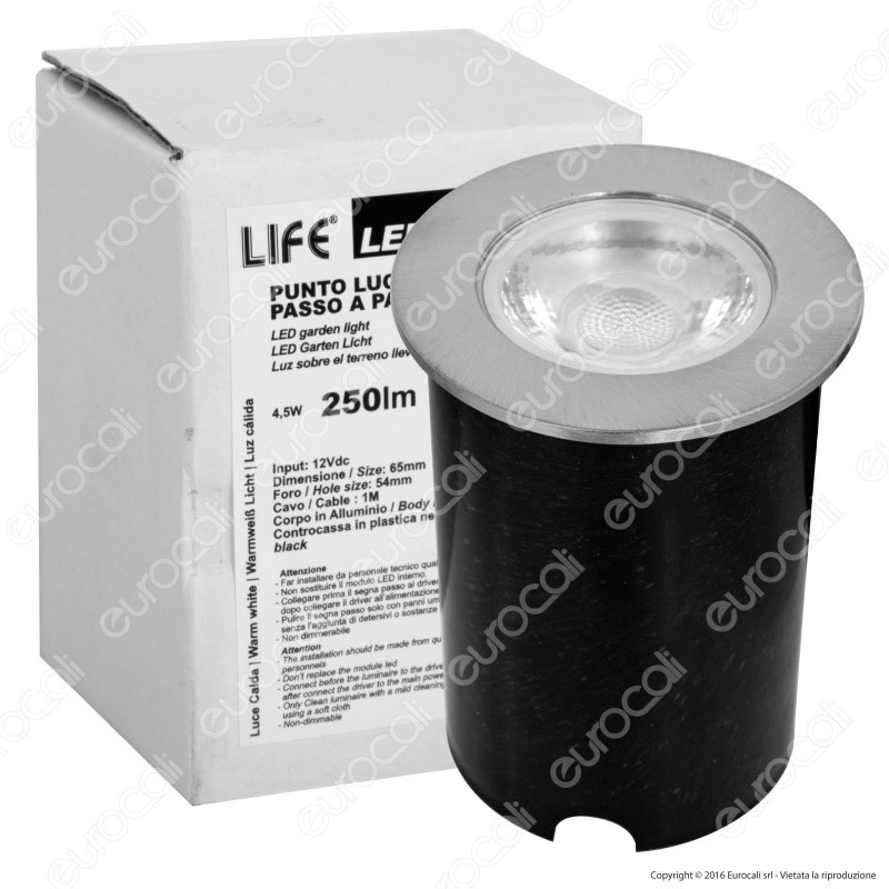 Life Punto Luce LED 4,5W Segnapasso da Interramento - mod. 39.9PL0350C