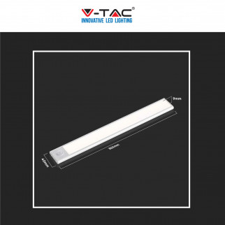 V-Tac VT-8141 Lampada LED da Armadio 1.5W SMD Ricaricabile Micro USB Sensore PIR di Movimento