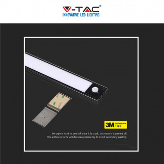 V-Tac VT-8142 Lampada LED da Armadio 2W SMD Ricaricabile Micro USB Sensore PIR di Movimento Colore