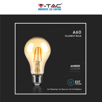 V-Tac VT-2028 Lampadina LED E27 10W Bulb A60 Goccia Filament