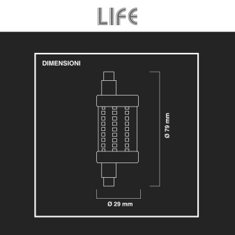 Life Lampadina LED SMD R7s L78 8W Tubolare - mod. 39.932208C30
