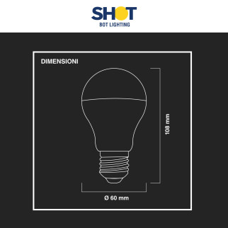 Bot Lighting Shot Lampadina LED E27 7W Bulb A60 Goccia Filament Vetro