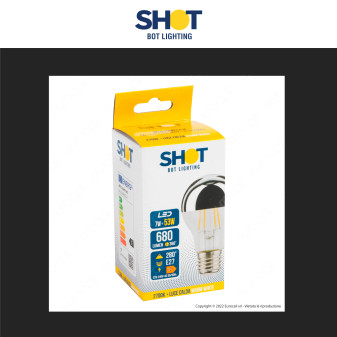Bot Lighting Shot Lampadina LED E27 7W Bulb A60 Goccia Filament Vetro