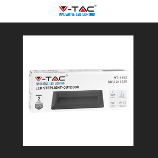 V-Tac VT-1162 Punto Luce LED SMD 3W Segnapasso Rettangolare a