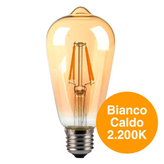 V-Tac VT-1968 Lampadina LED E27 8W Bulb ST64 LED Filament Vetro
