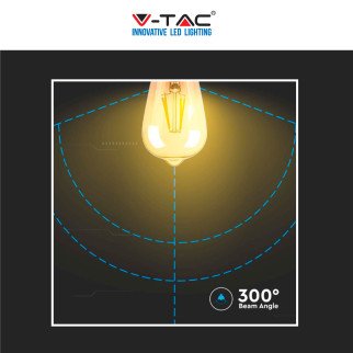 V-Tac VT-1968 Lampadina LED E27 8W Bulb ST64 LED Filament Vetro