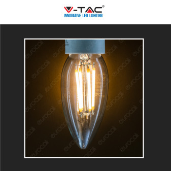 V-Tac VT-2304D Lampadina LED E14 4W Candle Bulb C35 Candela