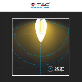 V-Tac VT-2304D Lampadina LED E14 4W Candle Bulb C35 Candela