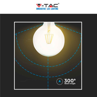 V-Tac VT-1983 Lampadina LED E27 6W Bulb G125 Globo Filament