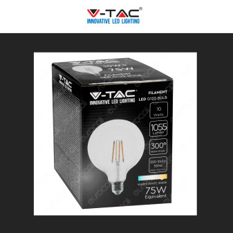 V-Tac VT-1983 Lampadina LED E27 6W Bulb G125 Globo Filament