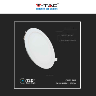 V-Tac VT-607-RD Pannello LED Rotondo 6W SMD da Incasso con