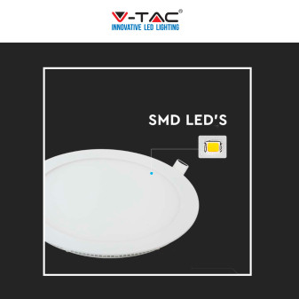 V-Tac VT-1207-RD Pannello LED Rotondo 12W SMD da Incasso con
