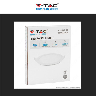 V-Tac VT-1207-RD Pannello LED Rotondo 12W SMD da Incasso con