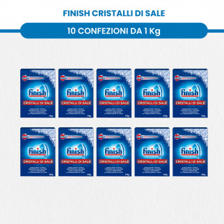 Finish Powerball Quantum Ultimate + Finish Cristalli di Sale + Finish Curalavastoviglie al Limone -