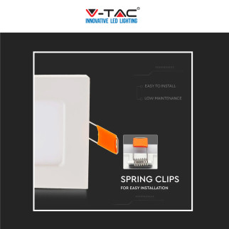 V-Tac VT-1207-SQ Pannello LED Quadrato 12W SMD da Incasso con