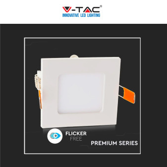 V-Tac VT-1207-SQ Pannello LED Quadrato 12W SMD da Incasso con