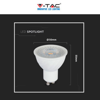 V-Tac VT-247D Lampadina LED GU10 6W Faretto Spotlight SMD Chip