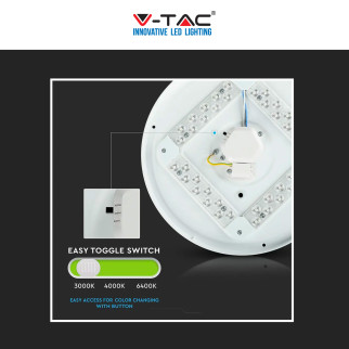 V-Tac Gallery VT-8418 Plafoniera LED Rotonda 18W SMD Changing